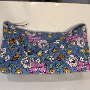 Vera Bradley Blue Butterfly Floral Quilted Shoulder Bag EUC